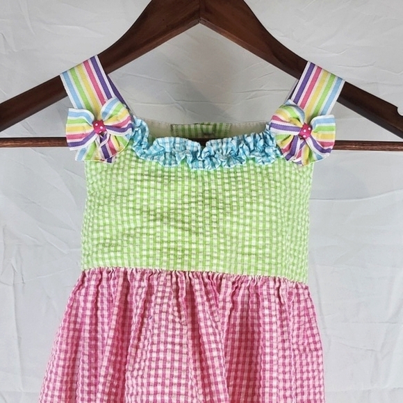 Vintage Rainbow Gingham Fish Dress - Picture 2 of 10